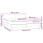 vidaXL Boxspringbett mit Matratze & LED Hellgrau 200x200 cm Stoff vidaXL Boxspringbett mit Matratze & LED Hellgrau 200x200 cm Stoff