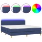 vidaXL Boxspringbett mit Matratze & LED Blau 180x200 cm Stoff vidaXL Boxspringbett mit Matratze & LED Blau 180x200 cm Stoff