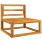 Garten-Mittelsofa mit Taupe Kissen Massivholz Akazie Garten-Mittelsofa mit Taupe Kissen Massivholz Akazie