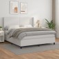vidaXL Boxspringbett mit Matratze Weiß 180x200 cm Kunstleder vidaXL Boxspringbett mit Matratze Weiß 180x200 cm Kunstleder