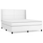 vidaXL Boxspringbett mit Matratze Weiß 180x200 cm Kunstleder vidaXL Boxspringbett mit Matratze Weiß 180x200 cm Kunstleder