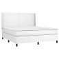 vidaXL Boxspringbett mit Matratze Weiß 180x200 cm Kunstleder vidaXL Boxspringbett mit Matratze Weiß 180x200 cm Kunstleder
