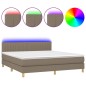 vidaXL Boxspringbett mit Matratze & LED Taupe 180x200 cm Stoff vidaXL Boxspringbett mit Matratze & LED Taupe 180x200 cm Stoff