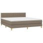 vidaXL Boxspringbett mit Matratze & LED Taupe 180x200 cm Stoff vidaXL Boxspringbett mit Matratze & LED Taupe 180x200 cm Stoff