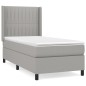 vidaXL Boxspringbett mit Matratze Hellgrau 90x190 cm Stoff vidaXL Boxspringbett mit Matratze Hellgrau 90x190 cm Stoff