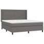vidaXL Boxspringbett mit Matratze Grau 180x200 cm Kunstleder vidaXL Boxspringbett mit Matratze Grau 180x200 cm Kunstleder