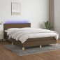 vidaXL Boxspringbett mit Matratze & LED Dunkelbraun 140x190 cm Stoff vidaXL Boxspringbett mit Matratze & LED Dunkelbraun 140x190 cm Stoff