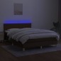 vidaXL Boxspringbett mit Matratze & LED Dunkelbraun 140x190 cm Stoff vidaXL Boxspringbett mit Matratze & LED Dunkelbraun 140x190 cm Stoff