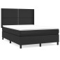 vidaXL Boxspringbett mit Matratze Schwarz 140x200 cm Kunstleder vidaXL Boxspringbett mit Matratze Schwarz 140x200 cm Kunstleder