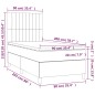 vidaXL Boxspringbett mit Matratze & LED Dunkelgrau 90x200 cm Samt vidaXL Boxspringbett mit Matratze & LED Dunkelgrau 90x200 cm Samt