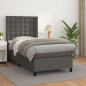 vidaXL Boxspringbett mit Matratze Grau 90x200 cm Kunstleder vidaXL Boxspringbett mit Matratze Grau 90x200 cm Kunstleder