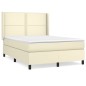 vidaXL Boxspringbett mit Matratze Creme 140x200 cm Kunstleder vidaXL Boxspringbett mit Matratze Creme 140x200 cm Kunstleder