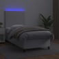 vidaXL Boxspringbett mit Matratze & LED Weiß 100x200 cm Kunstleder vidaXL Boxspringbett mit Matratze & LED Weiß 100x200 cm Kunstleder