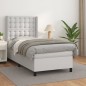 vidaXL Boxspringbett mit Matratze Weiß 100x200 cm Kunstleder vidaXL Boxspringbett mit Matratze Weiß 100x200 cm Kunstleder