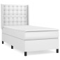 vidaXL Boxspringbett mit Matratze Weiß 100x200 cm Kunstleder vidaXL Boxspringbett mit Matratze Weiß 100x200 cm Kunstleder