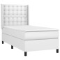 vidaXL Boxspringbett mit Matratze Weiß 100x200 cm Kunstleder vidaXL Boxspringbett mit Matratze Weiß 100x200 cm Kunstleder