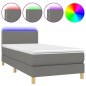 vidaXL Boxspringbett mit Matratze & LED Dunkelgrau 90x200 cm Stoff vidaXL Boxspringbett mit Matratze & LED Dunkelgrau 90x200 cm Stoff