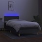 vidaXL Boxspringbett mit Matratze & LED Dunkelgrau 90x200 cm Stoff vidaXL Boxspringbett mit Matratze & LED Dunkelgrau 90x200 cm Stoff