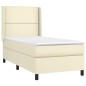 vidaXL Boxspringbett mit Matratze Creme 100x200 cm Kunstleder vidaXL Boxspringbett mit Matratze Creme 100x200 cm Kunstleder