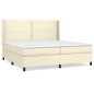 vidaXL Boxspringbett mit Matratze Creme 200x200 cm Kunstleder vidaXL Boxspringbett mit Matratze Creme 200x200 cm Kunstleder