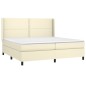 vidaXL Boxspringbett mit Matratze Creme 200x200 cm Kunstleder vidaXL Boxspringbett mit Matratze Creme 200x200 cm Kunstleder