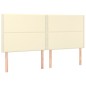 vidaXL Boxspringbett mit Matratze Creme 200x200 cm Kunstleder vidaXL Boxspringbett mit Matratze Creme 200x200 cm Kunstleder