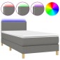 vidaXL Boxspringbett mit Matratze & LED Dunkelgrau 90x190 cm Stoff vidaXL Boxspringbett mit Matratze & LED Dunkelgrau 90x190 cm Stoff