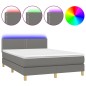 vidaXL Boxspringbett mit Matratze & LED Dunkelgrau 140x190 cm Stoff vidaXL Boxspringbett mit Matratze & LED Dunkelgrau 140x190 cm Stoff