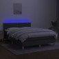 vidaXL Boxspringbett mit Matratze & LED Dunkelgrau 140x190 cm Stoff vidaXL Boxspringbett mit Matratze & LED Dunkelgrau 140x190 cm Stoff