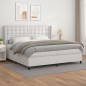 vidaXL Boxspringbett mit Matratze Weiß 200x200 cm Kunstleder vidaXL Boxspringbett mit Matratze Weiß 200x200 cm Kunstleder