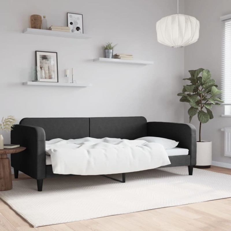 vidaXL Tagesbett Schwarz 100x200 cm Stoff vidaXL Tagesbett Schwarz 100x200 cm Stoff
