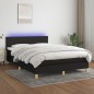 vidaXL Boxspringbett mit Matratze & LED Schwarz 140x200 cm Stoff vidaXL Boxspringbett mit Matratze & LED Schwarz 140x200 cm Stoff