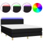 vidaXL Boxspringbett mit Matratze & LED Schwarz 140x200 cm Stoff vidaXL Boxspringbett mit Matratze & LED Schwarz 140x200 cm Stoff
