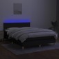 vidaXL Boxspringbett mit Matratze & LED Schwarz 140x200 cm Stoff vidaXL Boxspringbett mit Matratze & LED Schwarz 140x200 cm Stoff
