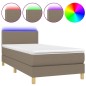 vidaXL Boxspringbett mit Matratze & LED Taupe 90x190 cm Stoff vidaXL Boxspringbett mit Matratze & LED Taupe 90x190 cm Stoff