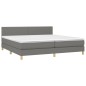 vidaXL Boxspringbett mit Matratze & LED Dunkelgrau 200x200 cm Stoff vidaXL Boxspringbett mit Matratze & LED Dunkelgrau 200x200 cm Stoff