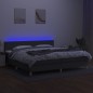 vidaXL Boxspringbett mit Matratze & LED Dunkelgrau 200x200 cm Stoff vidaXL Boxspringbett mit Matratze & LED Dunkelgrau 200x200 cm Stoff