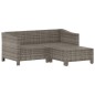 3-tlg. Garten-Lounge-Set mit Kissen Grau Poly Rattan 3-tlg. Garten-Lounge-Set mit Kissen Grau Poly Rattan