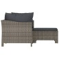 3-tlg. Garten-Lounge-Set mit Kissen Grau Poly Rattan 3-tlg. Garten-Lounge-Set mit Kissen Grau Poly Rattan