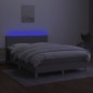 vidaXL Boxspringbett mit Matratze & LED Hellgrau 140x200 cm Stoff vidaXL Boxspringbett mit Matratze & LED Hellgrau 140x200 cm Stoff