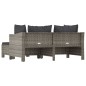 3-tlg. Garten-Lounge-Set mit Kissen Grau Poly Rattan 3-tlg. Garten-Lounge-Set mit Kissen Grau Poly Rattan