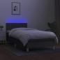 vidaXL Boxspringbett mit Matratze & LED Dunkelgrau 80x200 cm Stoff vidaXL Boxspringbett mit Matratze & LED Dunkelgrau 80x200 cm Stoff