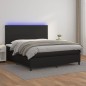 vidaXL Boxspringbett mit Matratze & LED Schwarz 160x200 cm Kunstleder vidaXL Boxspringbett mit Matratze & LED Schwarz 160x200 cm Kunstleder