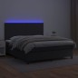 vidaXL Boxspringbett mit Matratze & LED Schwarz 160x200 cm Kunstleder vidaXL Boxspringbett mit Matratze & LED Schwarz 160x200 cm Kunstleder