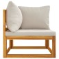 vidaXL Modular-Ecksofa mit Hellgrauen Kissen Massivholz Akazie vidaXL Modular-Ecksofa mit Hellgrauen Kissen Massivholz Akazie
