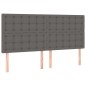 vidaXL Boxspringbett mit Matratze Grau 200x200 cm Kunstleder vidaXL Boxspringbett mit Matratze Grau 200x200 cm Kunstleder