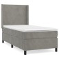 vidaXL Boxspringbett mit Matratze Hellgrau 90x200 cm Samt vidaXL Boxspringbett mit Matratze Hellgrau 90x200 cm Samt