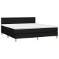vidaXL Boxspringbett mit Matratze & LED Schwarz 160x200 cm Stoff vidaXL Boxspringbett mit Matratze & LED Schwarz 160x200 cm Stoff