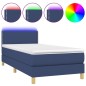 vidaXL Boxspringbett mit Matratze & LED Blau 90x200 cm Stoff vidaXL Boxspringbett mit Matratze & LED Blau 90x200 cm Stoff