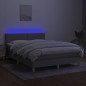 vidaXL Boxspringbett mit Matratze & LED Hellgrau 140x200 cm Stoff vidaXL Boxspringbett mit Matratze & LED Hellgrau 140x200 cm Stoff